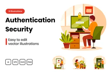 Seguridad de autenticación Paquete de Ilustraciones