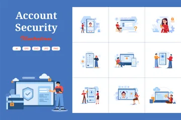 Seguridad de la cuenta Paquete de Ilustraciones