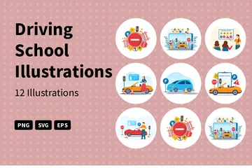 Auto-école Pack d'Illustrations