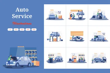 Auto Service Illustration Pack