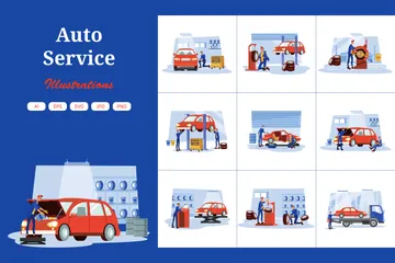 Auto Service Illustration Pack