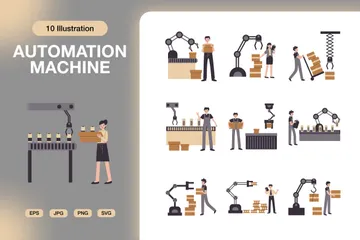 Automation Machine Illustration Pack