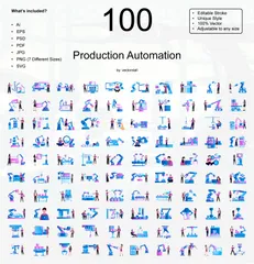Automatización de la producción Paquete de Ilustraciones