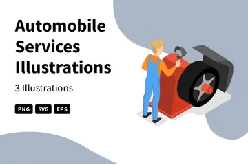 Automobile Services Illustration Pack