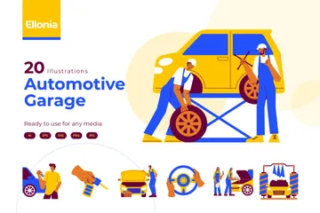 Automotive Garage Illustration Pack