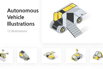 Autonomes Fahrzeug Illustrationspack