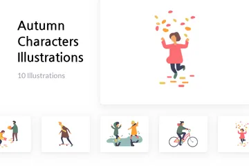 Autumn Characters Illustration Pack
