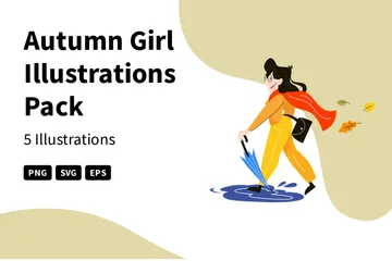 Autumn Girl Illustration Pack