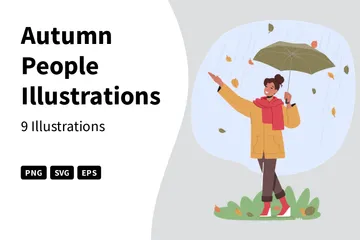 Autumn People Illustration Pack