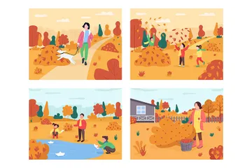 Autumn Recreation Illustration Pack