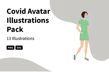 Avatar Covid Pack d'Illustrations