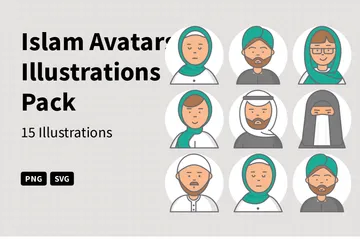 Avatars islamiques Pack d'Illustrations