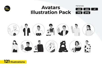 Avatars multiethniques Pack d'Illustrations