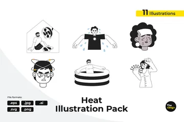 Avertissement de chaleur excessive Pack d'Illustrations