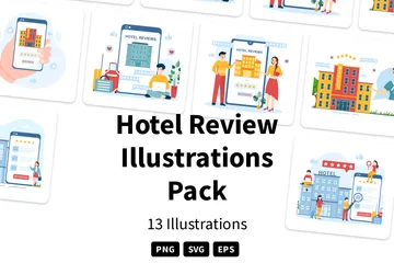 Évaluation de l'hôtel Pack d'Illustrations