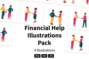 Ayuda financiera Paquete de Ilustraciones