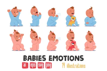 Babies Emotions Illustration Pack