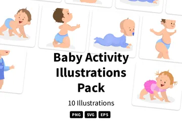 Baby-Aktivität Illustrationspack