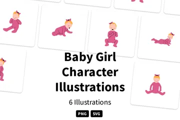 Baby Girl Character Illustration Pack