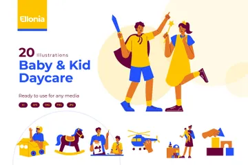 Baby & Kid Daycare Illustration Pack