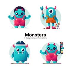 Baby Monster Illustration Pack