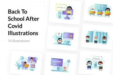 Back To School After Covid Illustration Pack