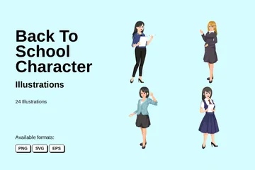 Back To School Character Illustration Pack