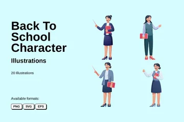 Back To School Character Illustration Pack