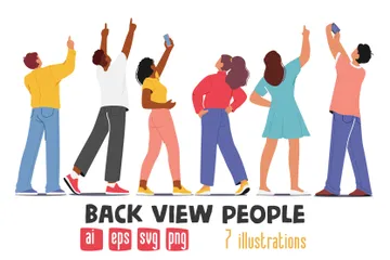 Back View People Illustration Pack