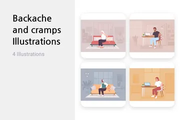 Backache And Cramps Illustration Pack
