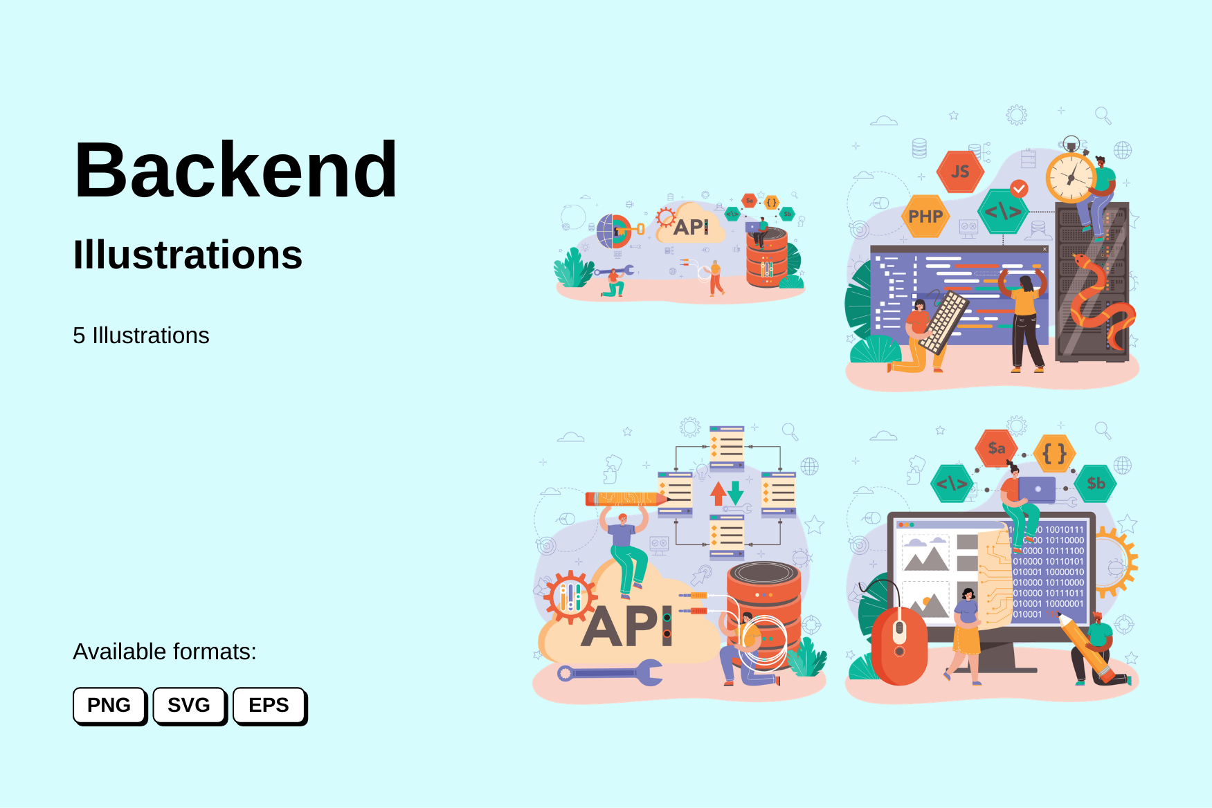 Backend Illustration Pack - 5 Free Download Seo & Web Illustrations ...