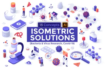 Bacteria & Virus Research Illustration Pack