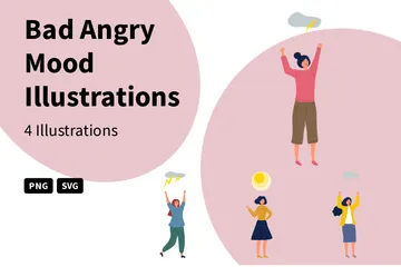Bad Angry Mood Illustration Pack