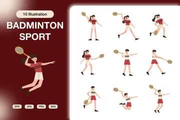 Badminton Illustration Pack