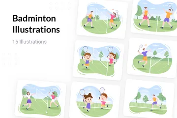 Badminton Illustration Pack