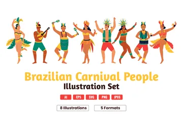 Bailarines de samba brasileños Paquete de Ilustraciones