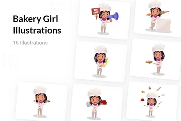 Bakery Girl Illustration Pack