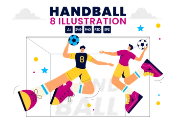 Deportes de balonmano Paquete de Ilustraciones