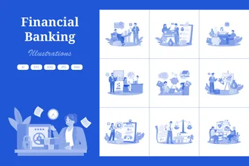 Banca financiera Paquete de Ilustraciones
