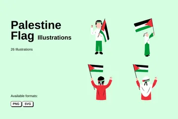 Bandera Palestina Paquete de Ilustraciones