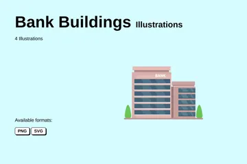 Bank Buildings Illustration Pack