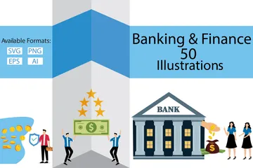 Banken und Finanzen Illustrationspack