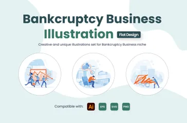 Bankcruptcy Business Illustration Pack