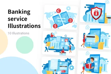 Banking Service Illustration Pack