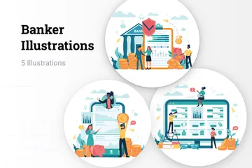 Banquier Pack d'Illustrations