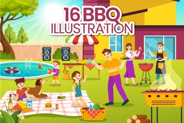 Barbecue Et Grill Pack d'Illustrations