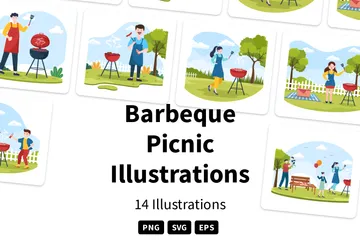 Pique-nique barbecue Pack d'Illustrations