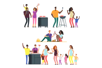 Barbeque Party Illustration Pack
