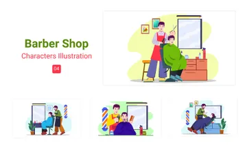 Barber Shop Illustration Pack