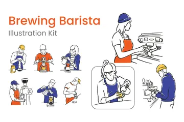 Barista de brassage Pack d'Illustrations